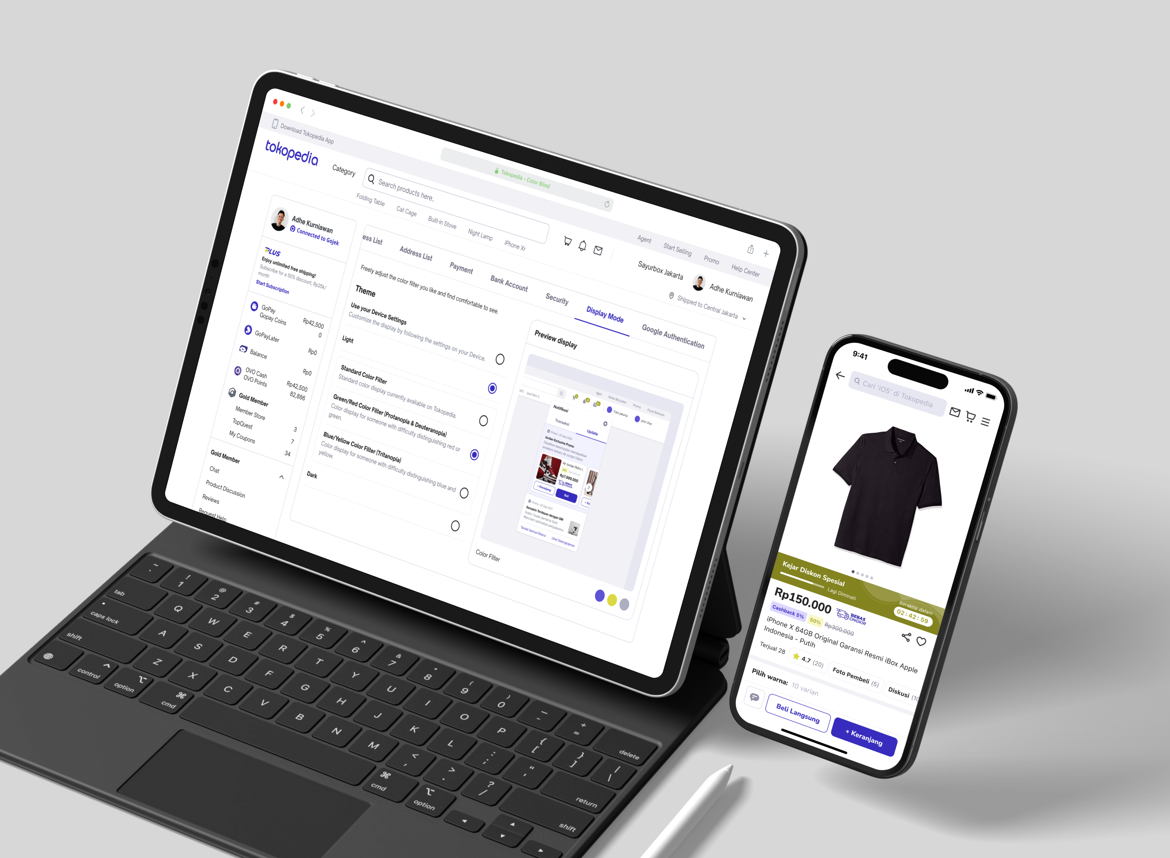 tokopedia color blind mode