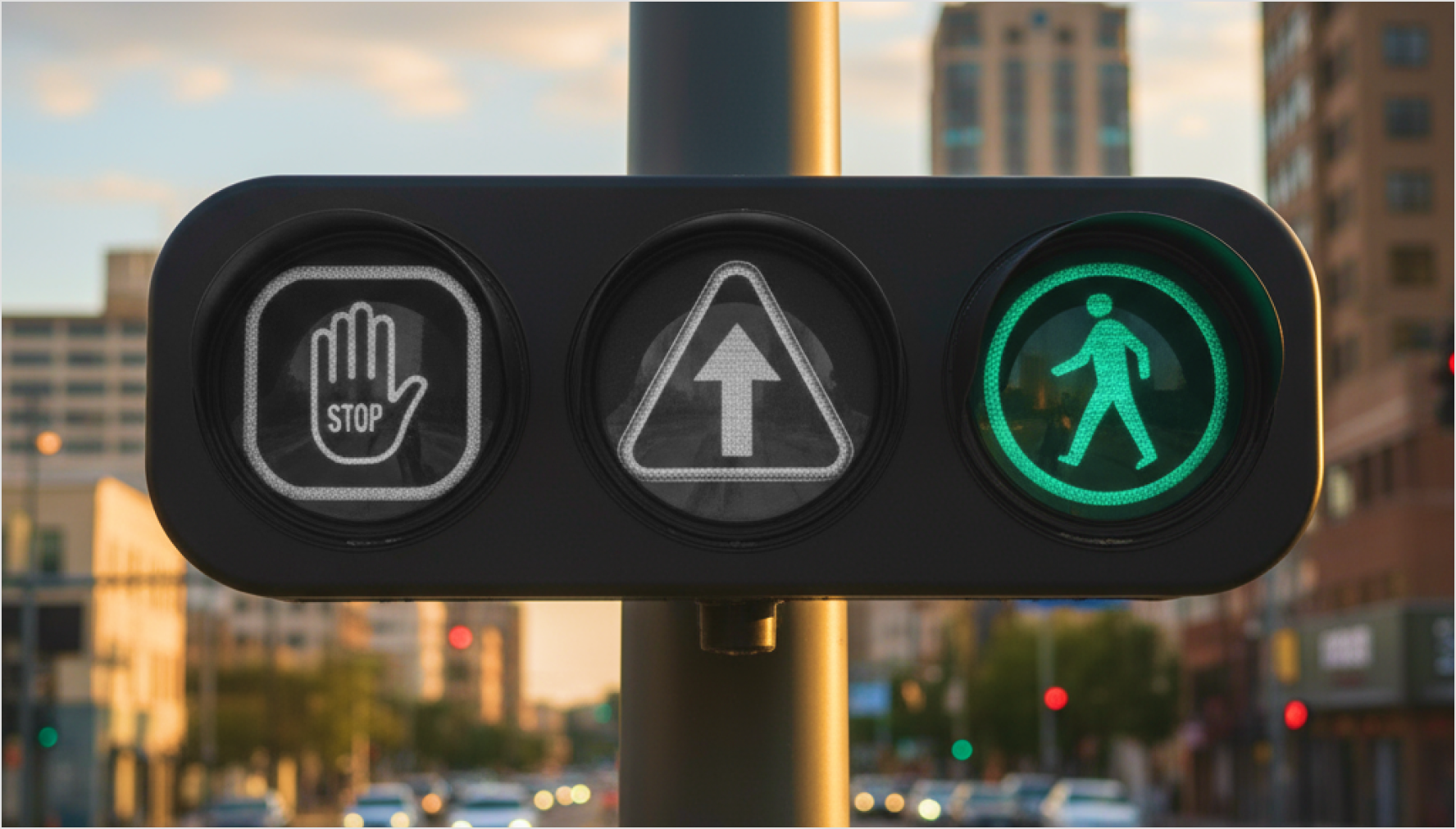 traffic light with icon