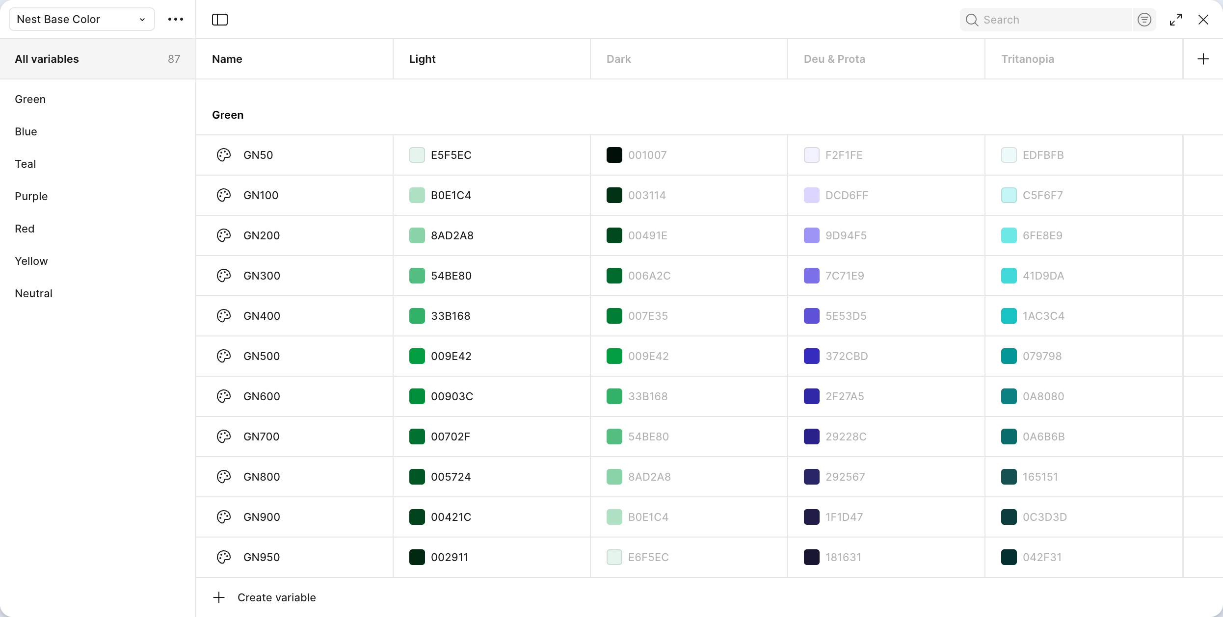 Update base color tokens in Nest Foundations
